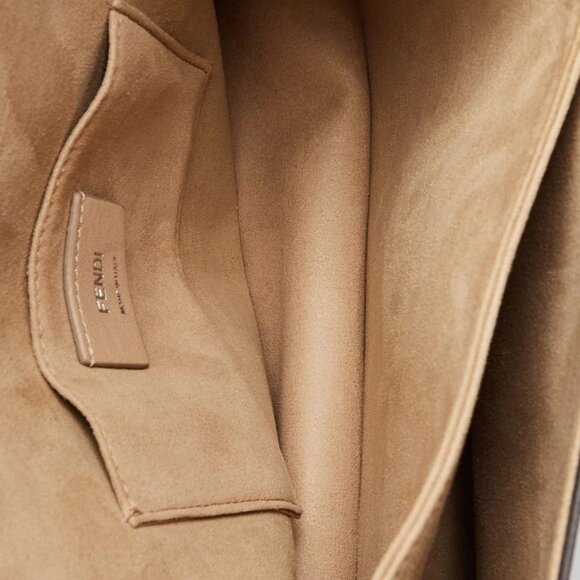 Fendi Light Beige/Pink Nappa Leather Bow Kan I Medium Shoulder Bag - Picture 8 of 12